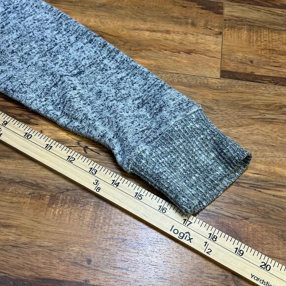 Hem & Thread Gray Hooded Sweater Womens Small Hooded With Tie Front - Picture 8 of 9